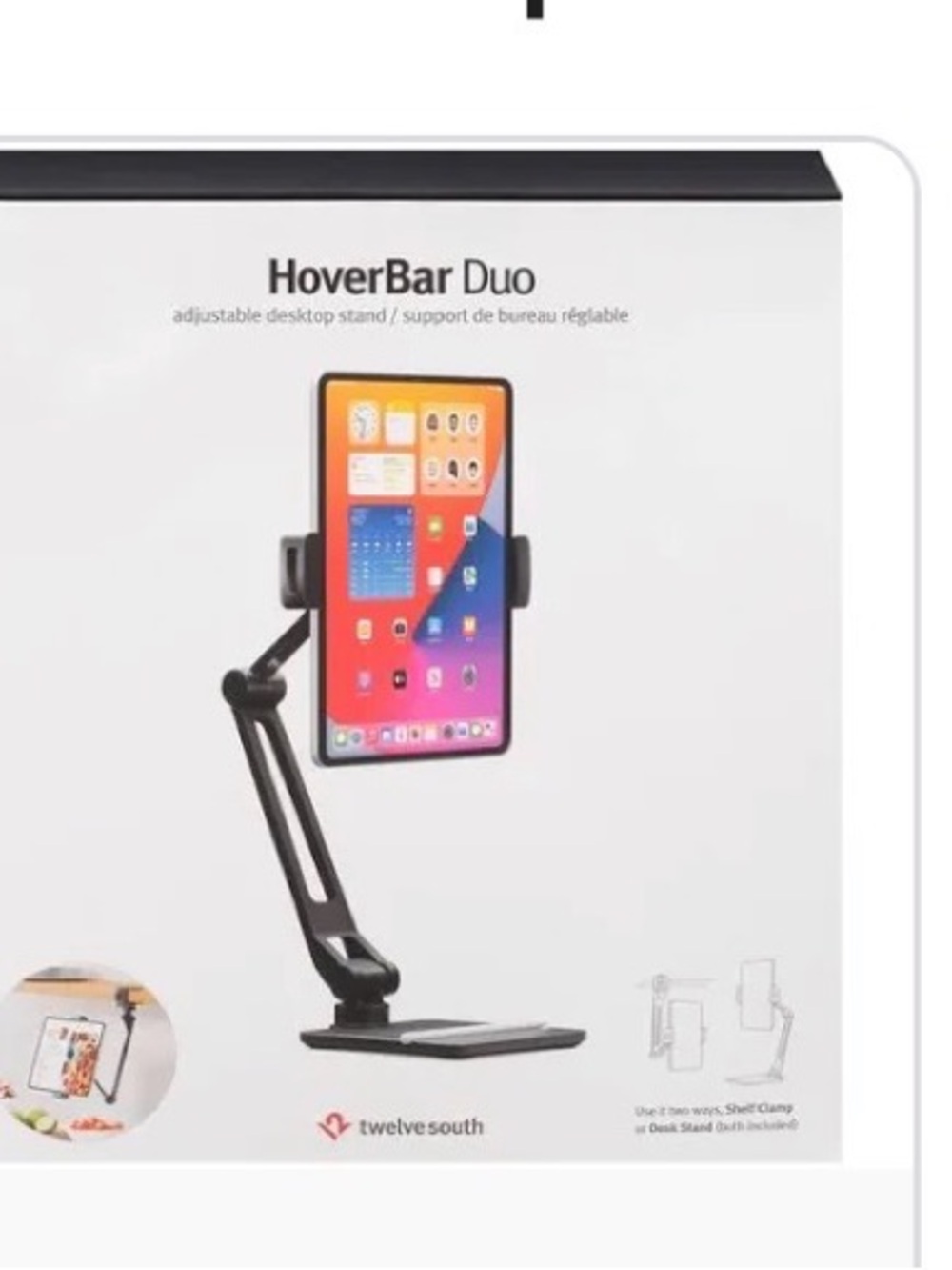 HoverBar Duo Adjustable Tablet Stand in Black